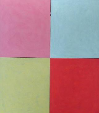 4-luik geel/roze/rood/groen