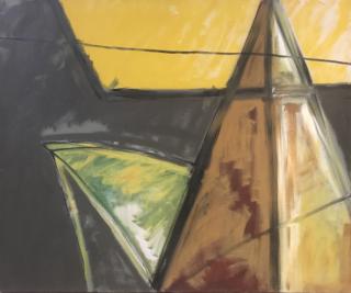 Pyramide van glas in landschap 3